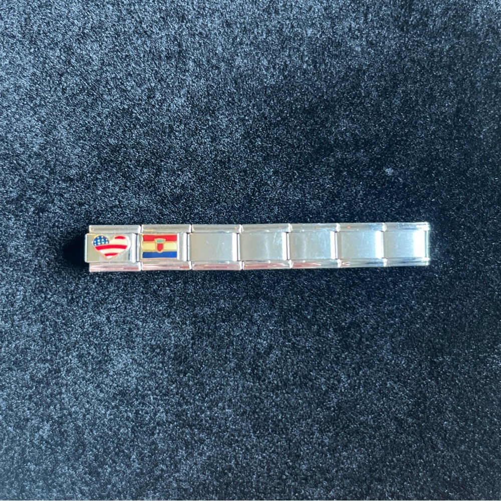 Women’s Italian Charm Bracelet Links Set Of 7 with flag designs